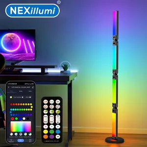 The NEXillumi Smart RGB Floor Lamp supports app and remote control, features a foldable design for DIY customization, a 360° rotating light tube, and music-synchronized timer settings. Suitable for bedrooms, living rooms, home décor, and as a gift.