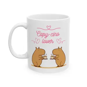 Capybara Coffee Mug – “Capy-cino Lover” Cute Capybara Mug
