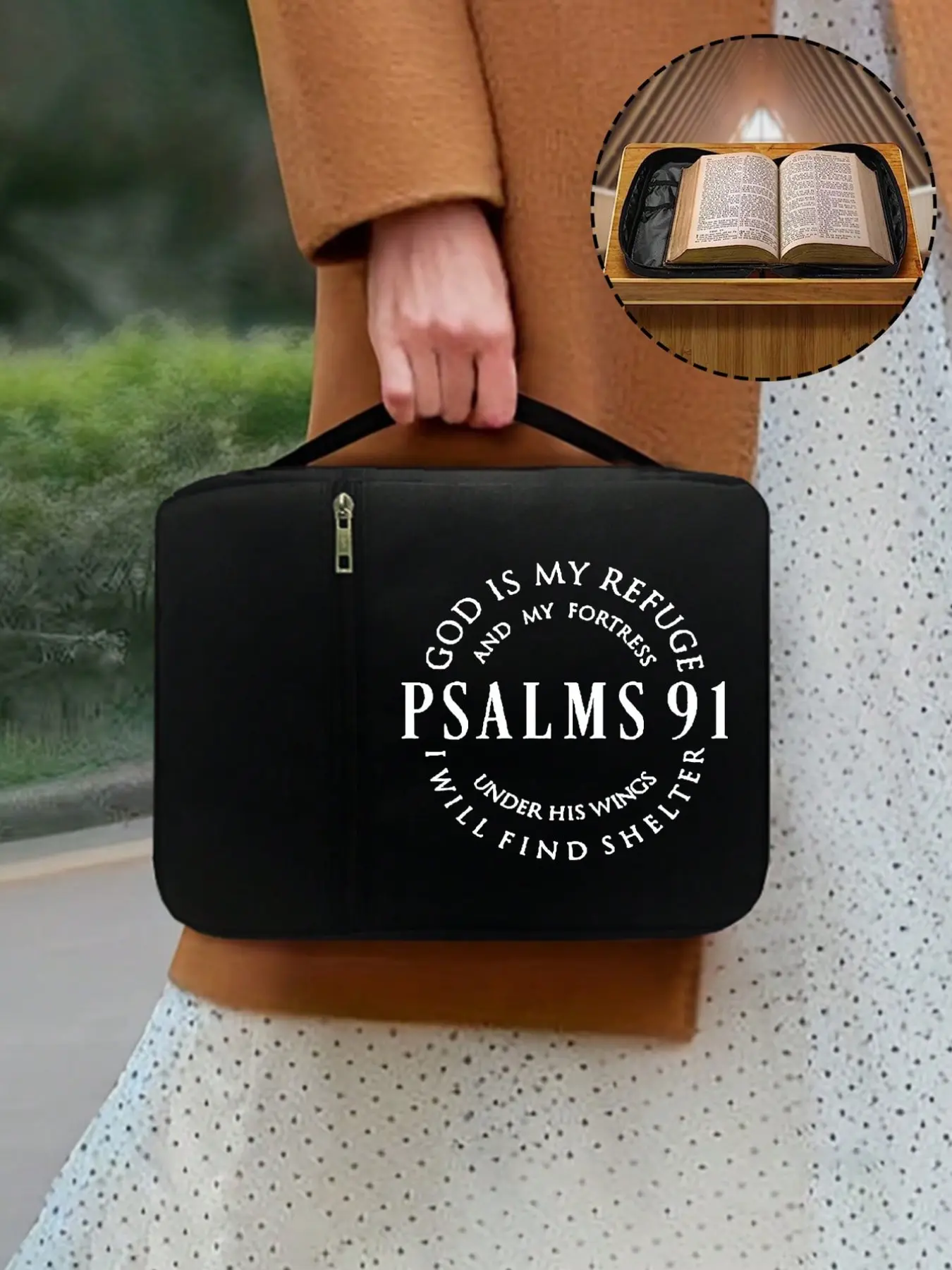 Bible Bag Organizer, Multi-Functional Storage Pouch, Multifunctional Storage Bag, Large Capacity, Zipper & Handle, Ideal for Daily Use & Travel, Perfect Gift