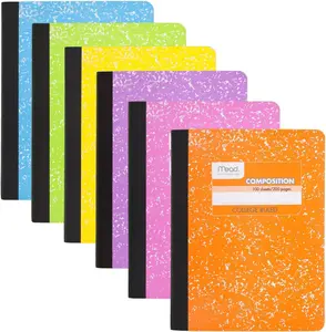Composition Notebooks, 6 Pack, College Ruled Paper, 7-1/2" x 9-3/4", 100 Sheets, Assorted Bright Colors (850106-ECM)