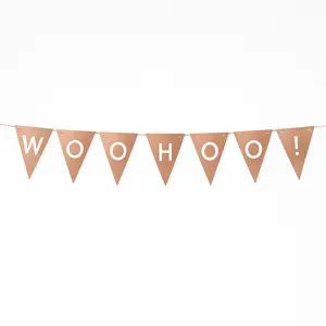 Custom Rose Gold Pennant Banner with Letter Stickers