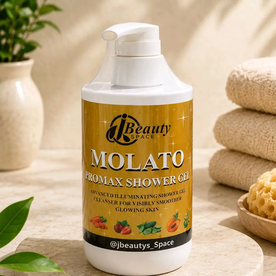 100% Organic Molato Promax Brightening Radiant Bath Gel - Gentle Body Cleanser for Fresh, Clean Feel, Ideal for Daily Bath & Shower Use
