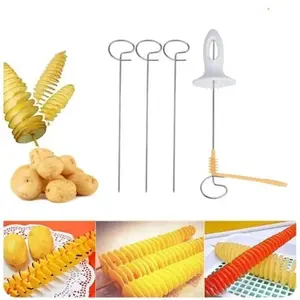 DIY Spiral Potato Cutter Vegetable Cucumber Spiralizer Kitchen  BBQ Cooking Tools Carrot Zucchini Multi-Function Slicing Tool