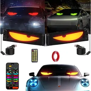 Programmable LED Screen 2pcs Devil Eyes  For Cars, Programmable LED Eyes For Car, 4.3in X 14in, Flex LED Display For Car, LED Sign For Car, Suitable For Windows Of Cars And Small To Medium-Sized Trucks, Without Battery gesture  road rage