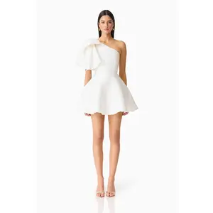 Elliatt Saffron Asymmetrical Mini Dress in White