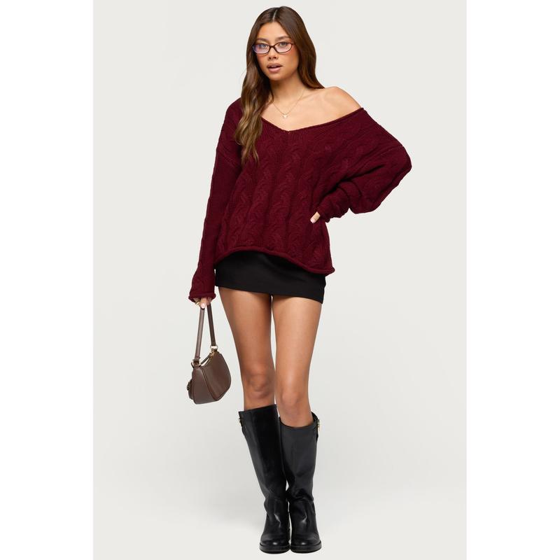 Inga Oversized Cable Knit Sweater