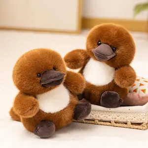 22Cm/8.66In Adorable Cartoon Brown Platypus Plush Toys Soft Kawaii Platypus Stuffed Animal Plush Doll for Room Decor Emotional Companion Plush Toys Birthday And Holiday Gifts for Kids Easter Valentine'S Day Present