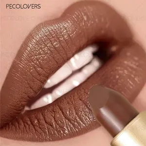 Brown Tube Lipstick, Matte Lip Gloss, Long-lasting Waterproof, Non-stick Cup, Red and Nude Colors, High Pigmentation Lipstick, Lip Cosmetics, Makeup