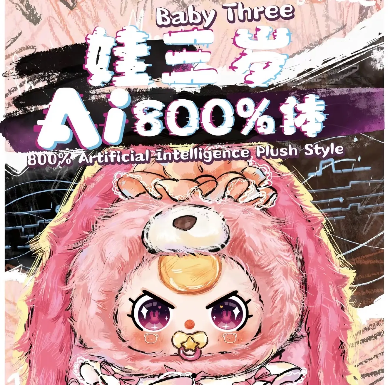 （kx09）BABYTHREE-AI800%  plush  MysteryBoxes SERIES .Bunny Plush Dolls，Soft Furry Collectibles，Stuffed Animal