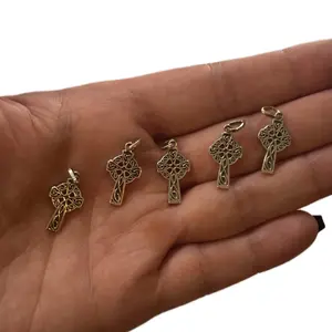 Sterling Silver Mini Celtic Cross Pendant Charm