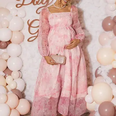 Baby Shower Dresses Pink Flowy - TikTok Shop