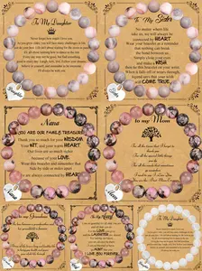 1PC Heart Charm Bracelet for Grandma Mom Daughter Best Friend Sister Aunt Nana, Unique Gift for Birthday Christmas Valentine's Day, Perfect Jewelry for Women, Boho Style Bracelet