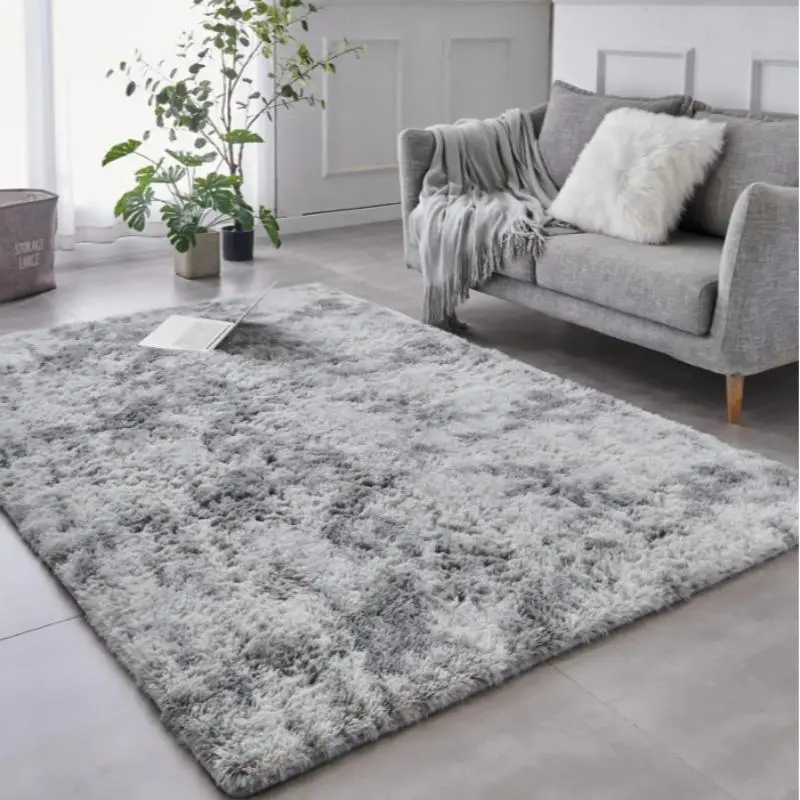 Soft Plush Large Rug, 1 Piece Non-slip & Comfortable Rectangular Carpet with Soft Surface, Solid Color Plush Area Rug for Home Living Room Bedroom Bed