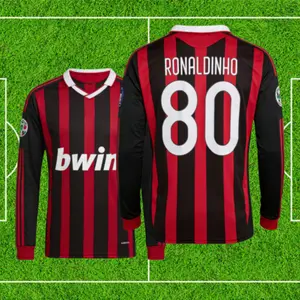 0910 Jerseys Retro Long Sleeve Jersey RONALDINHO #80 long Sleeve Soccer Jerseys