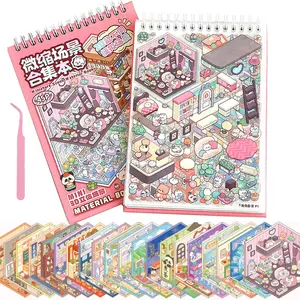 Adult DIY 3D House Sticker Set, Decorative Stickers, Includes 20 Sets of 3D Space Stickers & Spiral Notebook, Room Decoration Kit for Adults & Kids