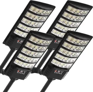 4 Pack Solar Security Lighting, Super Bright Motion Sensor Flood Light, Waterproof with 3 Modes for Outdoor, Garden, Yard, Pathway