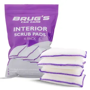 Brug's Interior Scrub - 4 Pack - Double Sided Scrub Pad - High Quality 720 GSM Nylon Bristles