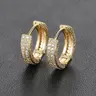 Men's Hip Hop Style Rhinestone Decorated Hoop Earrings, Chunky Statement Earrings, Fashion Jewelry for Party, Sparkling Ear Jewelry, Daily Clothing Decor, Trendy All-match & Exquisite Jewelry for Birthday Gift