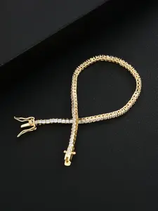 Icedchics 3mm Single Row Tennis Chain Full Zircon Hip Hop Bracelet, Cz Tennis Bracelet, Unisex Couple Jewelry Gift for Valentine's Day Anniversary