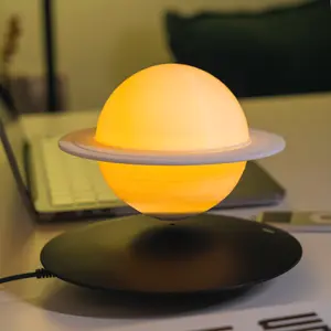 STEM Space Learning Toy Floating Saturn Model with Magnetic Levitation 18cm Diameter Perfect for Classroom Desk Display and Home Decor