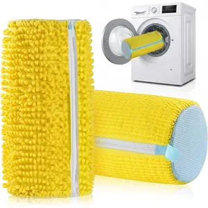 2-Pack Reusable Shoe Machine Bags with Self-Locking Zipper – XXL Laundry Mesh Bag for Sneakers, Tennis Shoes, Slippers & All Footwear Types