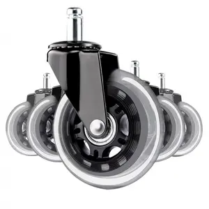 Office Chair Wheels 3 Inch Wheels Set of 5 Chair Desk Caster Wheels,&Noise Free, Easy Installation with, for All