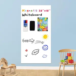 Whiteboard Contact Paper 39" x 18" Adhesive  Dry Erase White Board Sticker for Wall, Peel and Stick Wallpaper, Easy to Write and Clean for Playroom Office