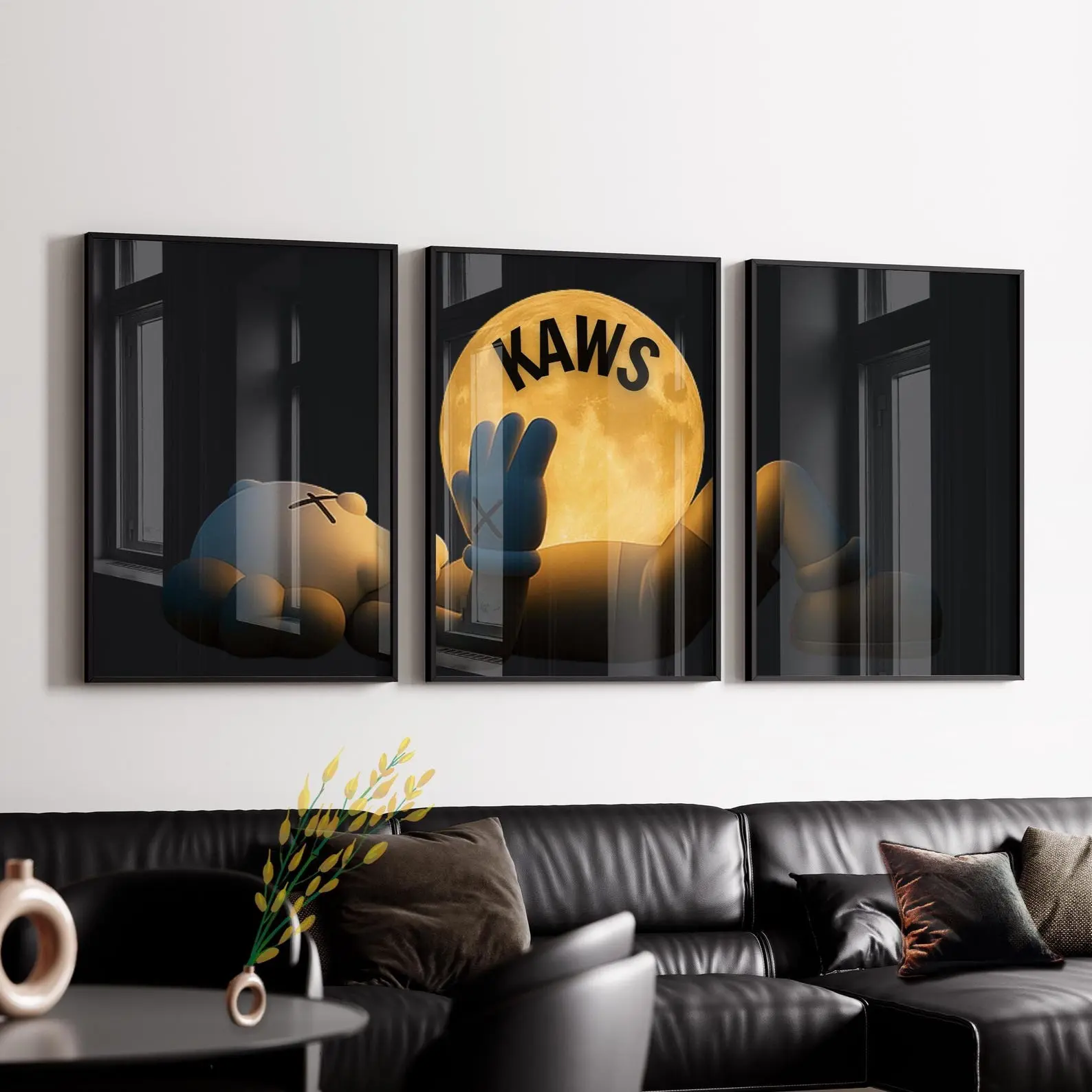 Set of 3 KAWS Wall Art Poster Print Unframed, HYPEBEAST Decor, Kaws Poster, Kaws Decor, Kaws Figure, Hypebeast Toys,Home decore.