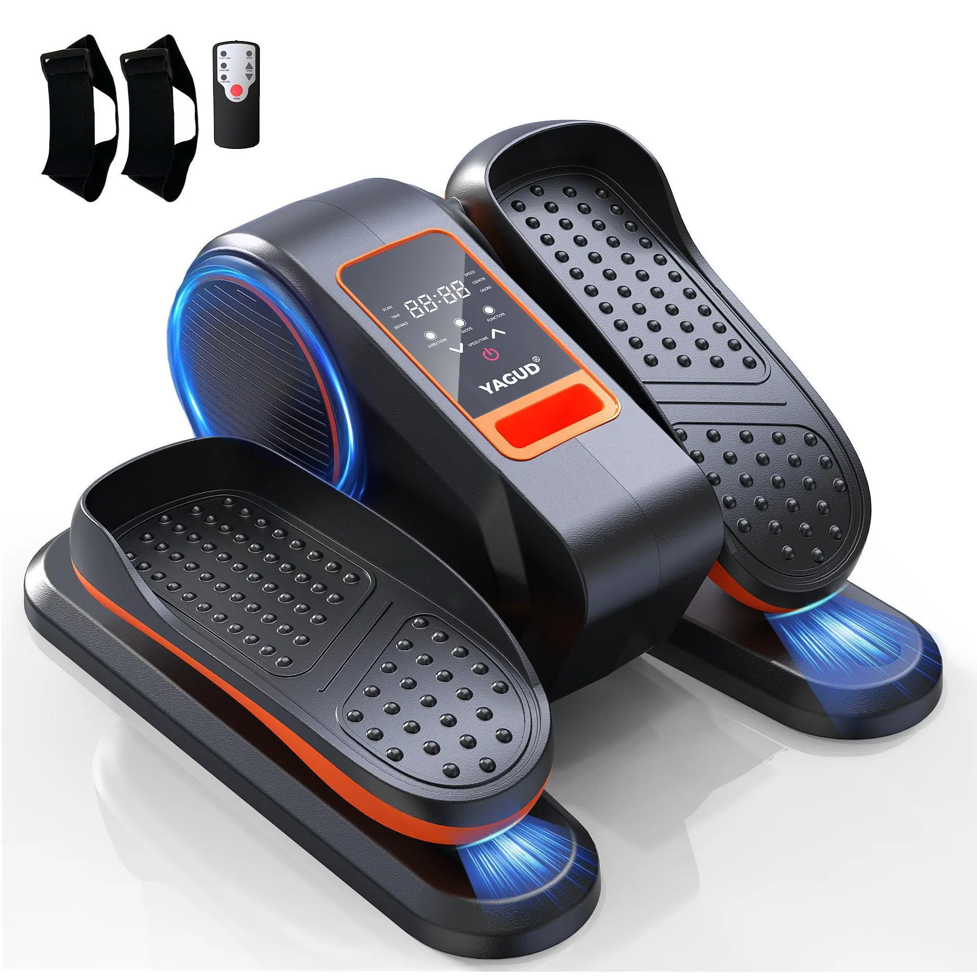 Under-Desk Elliptical Machine, Silent and Portable Seated Pedal Exerciser, Equipped with 12 Adjustable Speed Levels and Remote Control, No Installation Required, Suitable for Cardio and Strength Training
