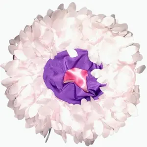 Flowing Petals Pure White Satin Bonnet