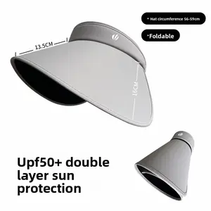 Large brim empty top sun protection hat women's wrap-around UV protection sun hat sun hat shiesty