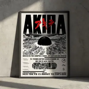 Akira Movie Poster, Anime Manga Retro Aesthetic Japanese Wall Art Print Decor