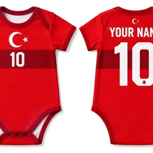 Personalized Turkey Baby Bodysuit, Custom Turkey Soccer Baby Onesie, Turkish Football Fan Gift, Baby Shower Gift 07R 02D