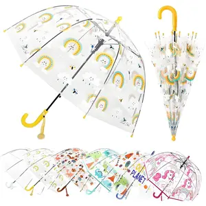 Children's Rainbow Clear Bubble Umbrella, Toddler Handle Bent Umbrella (Rainbow): Clothes, Shoes, and Jewelry A-Rainbow