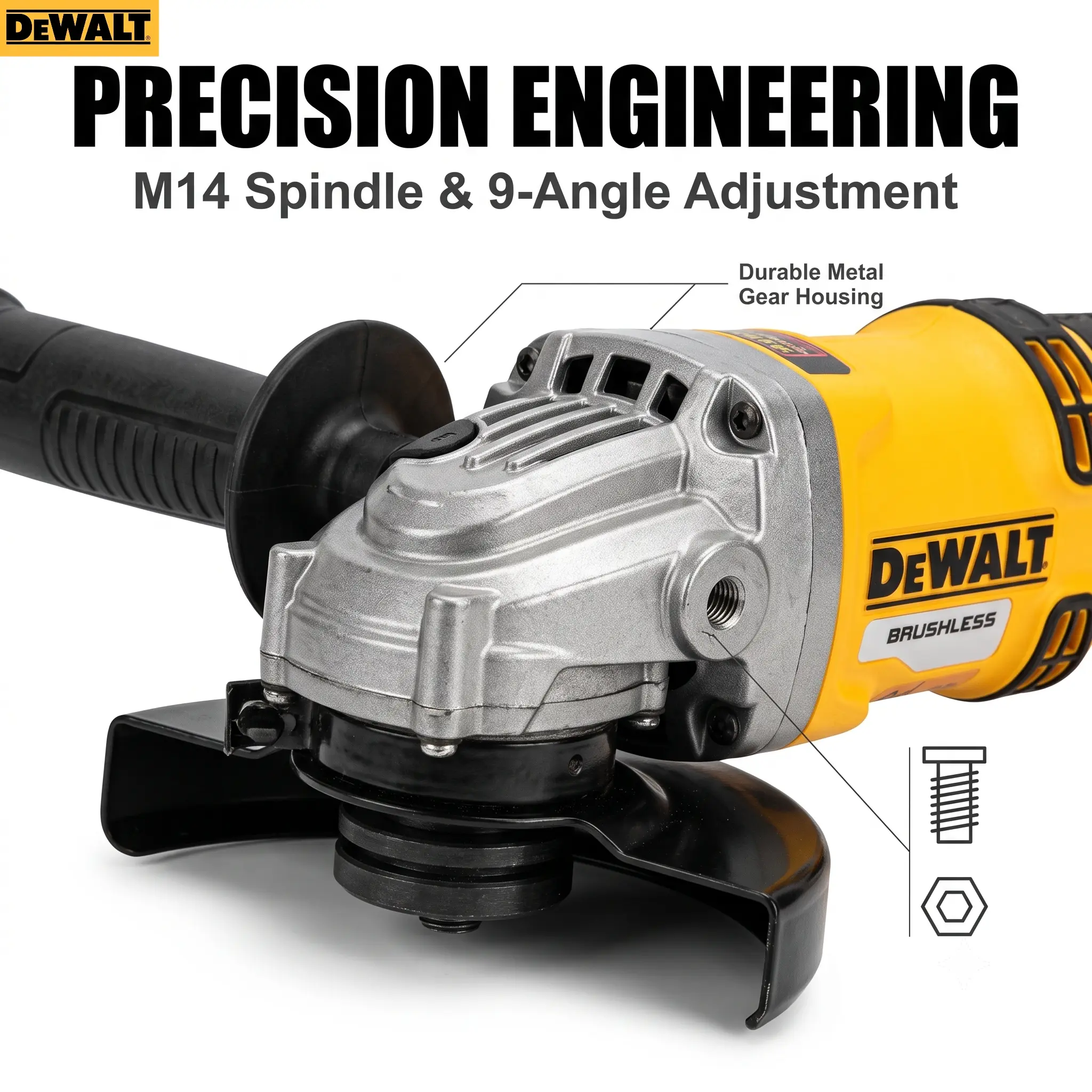 DCG405-125 Brushless Angle Grinder For Metal Cutting Grinding Compact 9000 RPM 2026 heavy duty truck repair rapid charger magnetic mount hand tool accessory construction project electronic brake concrete drilling m power hardware machinery  impact wrench