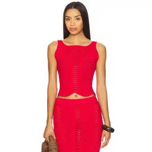 Cin Cin Arc Knit Top in Cherry