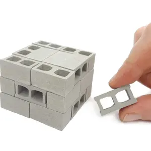 1/12 Scale Mini Cement Cinder Blocks – Real Cement Dollhouse Bricks – Miniature Masonry Building Supplies for Diorama, Model Train Layout, Mini Construction Projects, Mini House Tool Kit – Handmade Small Batch USA