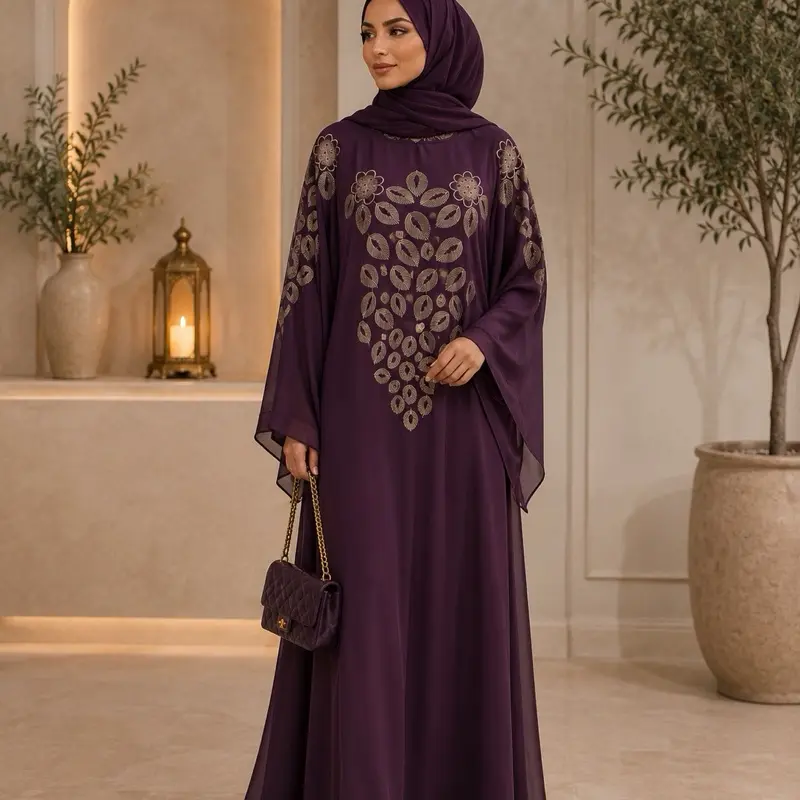 #44 Dubai butterfly abaya with matching hijab