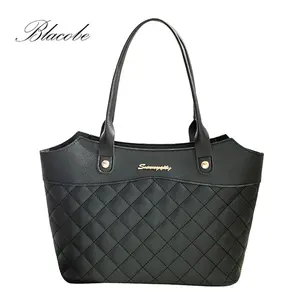 PU Leather Handbag for Women, Fashion Rhombic Jacquard Tote Shoulder Bag Simple Shopping Bag Casual Trendy Purse