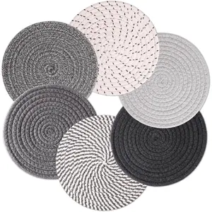 8'' Trivets Hot Dishes, Hot pots and Pans, 6 Heat Resistant Hot Pads, Pot Holders Kitchen, Hot Plate Mats Kitchen Countertops, Table,  Essentials   and Farmhouse Decor
