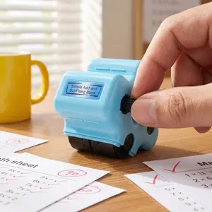 Math Teacher 4 in 1 Math Roller Stamp, Addition Subtraction  Multiplication Practice Tool, Math Stamp Roller for Kids  Ages 5-9 Classroom Home Use, Math Gift for Kids | GoldenEgg