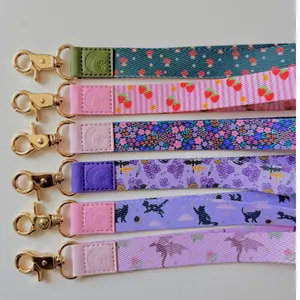 Wristlet Key Chain, Whimsical Bookish Wristlets, Cute Accessories, Car Key Fob Keychain, Car Key Holder, Gift for her, Floral Cottagecore