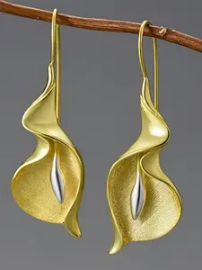 Elegant Floral Hook Earrings Set, /silver Color Plant Jewelry Accessories, Casual Style All Seasons Accessory