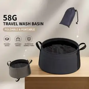 BainaBox 58g Ultra-Light Collapsible Folding Basin Portable Pocket Travel Wash Basin for Camping Hiking Leakproof Odor-Free Multi-Use Essential