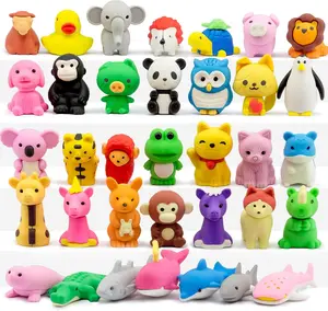 Animal Erasers for Kids 35 Pack Cute Mini Pencil Erasers Bulk Fun Puzzle Erasers Desk Pets for Students Classroom Rewards Prizes School Supplies Treasure Box Goodie Bags Party Favors