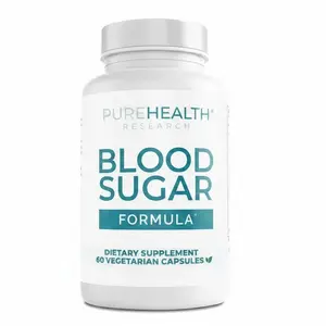PureHealth Research Blood Sugar Formula Dietary Supplement - 60 Edible Capsules, Herbal Daily Healthcare Supplement