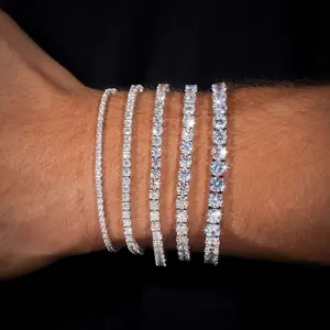 VVS1 D Color Round Moissanite Tennis Bracelet - 3mm/4mm/5mm Moissanite-like Sparkle, Multi-row Design, Luxurious Jewelry Gift, Anniversary Engagement Accessories, Elegant Fashion, Exquisite Craftsmanship, Graceful Style, Exclusive for Fashion Enthusiasts