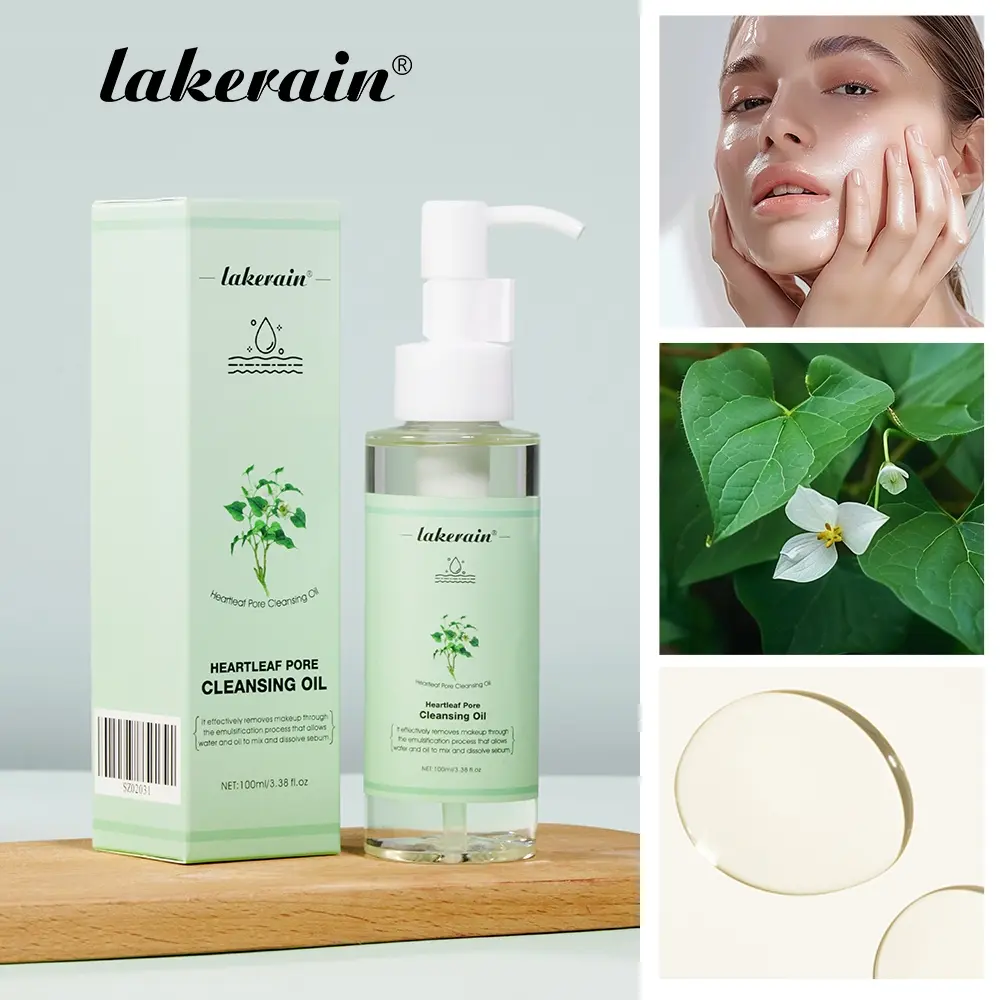 Gentle Heartleaf Pore Face Cleansing Oil Liquid, Makeup Remover for Sensitive Skin, Soothing & Calming, Fast Emulsifying, Effortlessly Removes Daily Makeup & Sunscreen, Oil Based Remover, 100ml