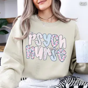 Psych Nurse Sweatshirt, Preppy Bow Mental Health RN Pullover
