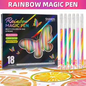 18-Pack Rainbow Magic for DIY Gifts & Aesthetic Writing. 1.0mm Pure Smoothness! Say Goodbye to Boring Pens!Glitter Design Ball Point Pens ,Perfect for Graduation Yearbooks & DIY Notes  for Your BFFs!Best Gift for Students!Elevate Your Notes Now!